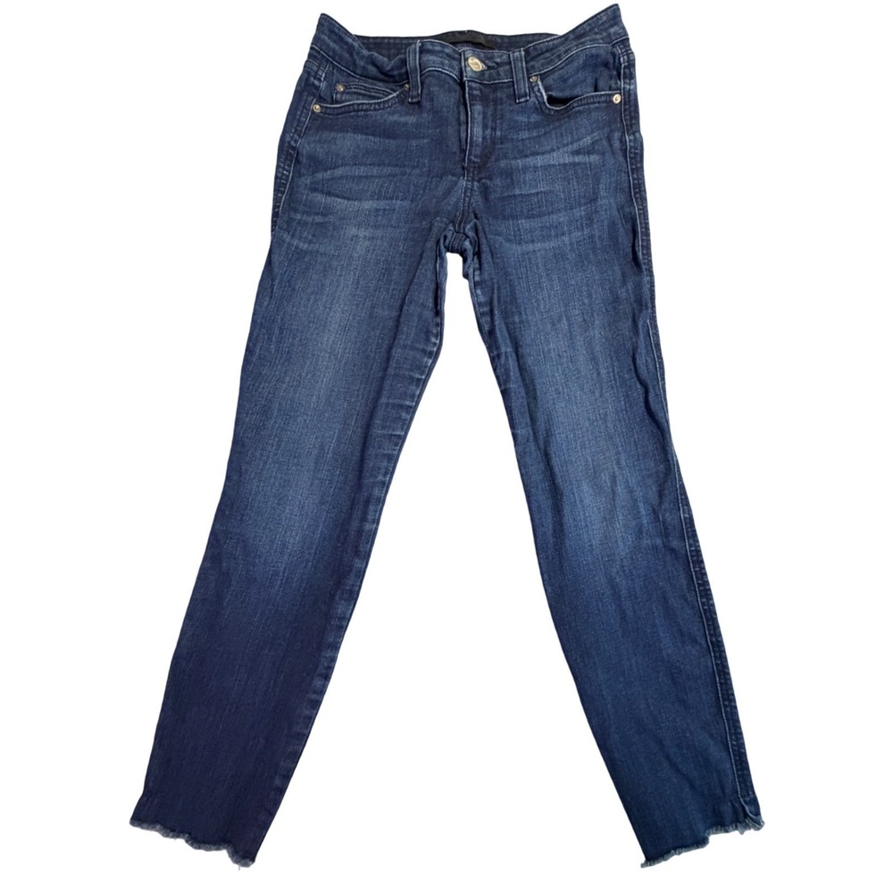 Joes Jeans The Icon Mid Rise Skinny Ankle Flawless Raw Hem Dark Wash Womens 26